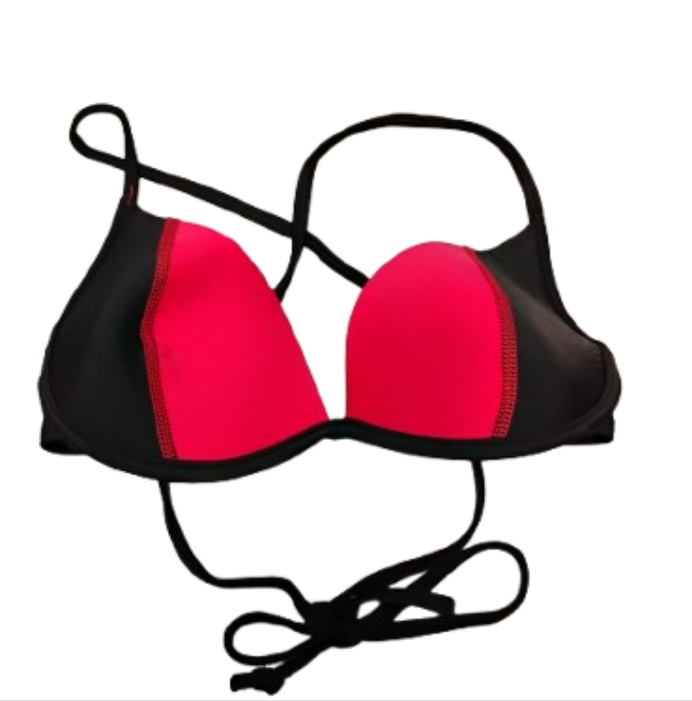 Body Glove Women's Black And Red Push Up Smoothies Bikini Top Sz XS